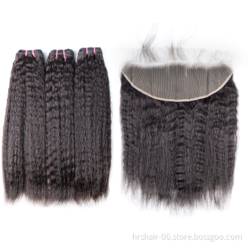 12a virgin unprocessed hair kinnky straight weaves bundles peruvian and brazilian human hair bundles with closure